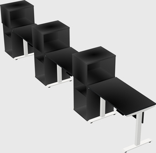 Single motor electric desk w/cabinet
