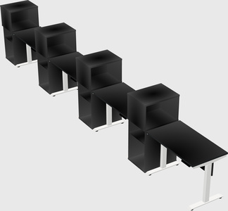 Single motor electric desk w/cabinet