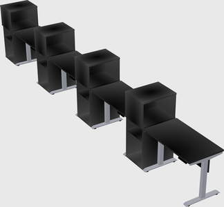 Single motor electric desk w/cabinet