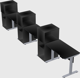 Single motor electric desk w/cabinet
