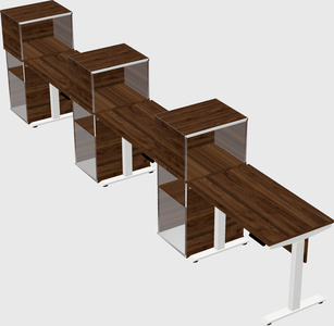 Single motor electric desk w/cabinet