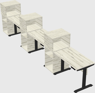 Single motor electric desk w/cabinet