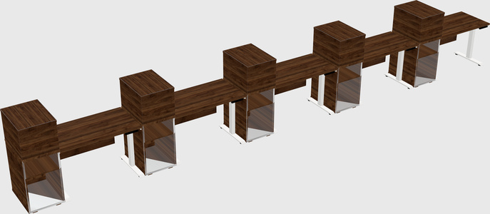 Single motor electric desk w/cabinet