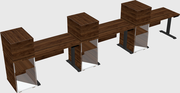 Single motor electric desk w/cabinet