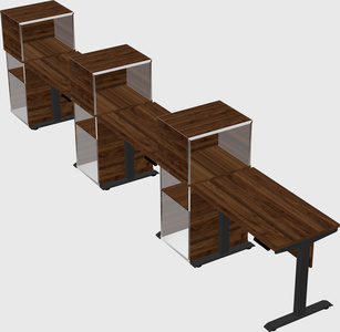 Single motor electric desk w/cabinet