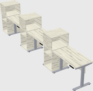 Single motor electric desk w/cabinet