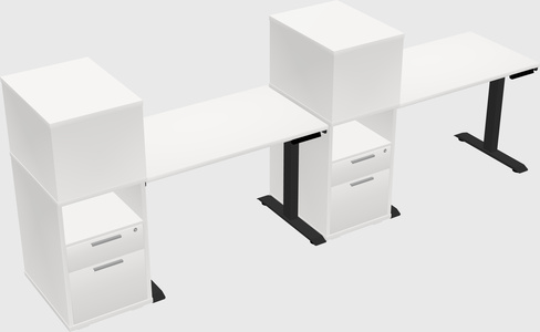 Single motor electric desk w/cabinet
