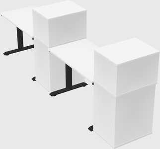 Single motor electric desk w/cabinet