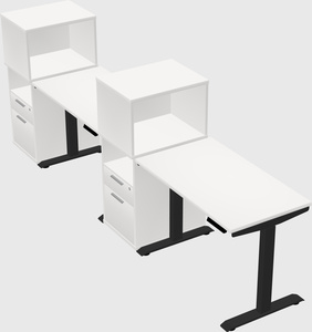 Single motor electric desk w/cabinet