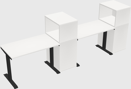 Single motor electric desk w/cabinet