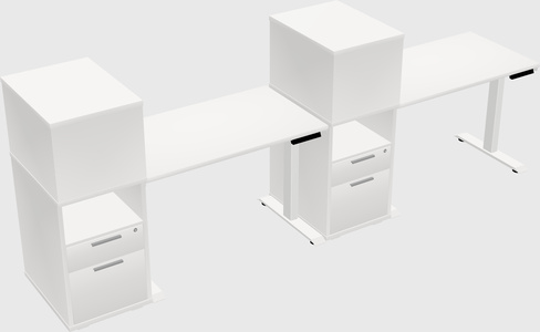 Single motor electric desk w/cabinet
