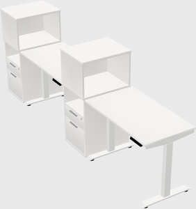 Single motor electric desk w/cabinet