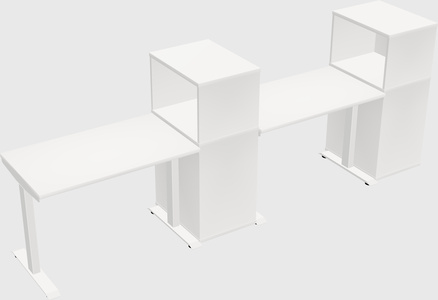 Single motor electric desk w/cabinet