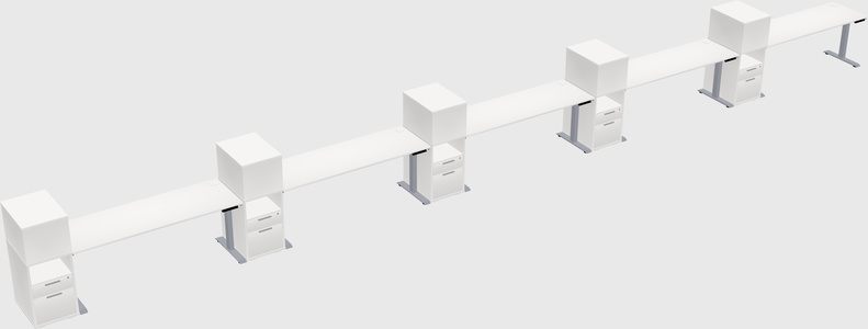 Single motor electric desk w/cabinet