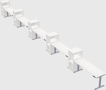 Single motor electric desk w/cabinet