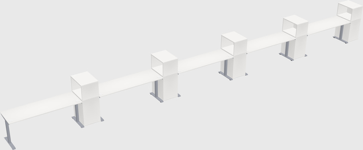 Single motor electric desk w/cabinet