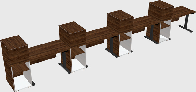 Single motor electric desk w/cabinet