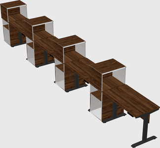 Single motor electric desk w/cabinet