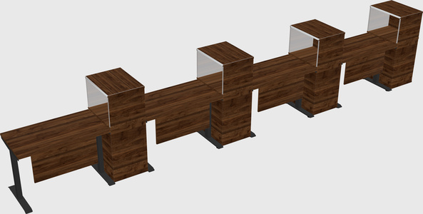 Single motor electric desk w/cabinet