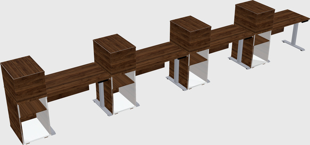 Single motor electric desk w/cabinet
