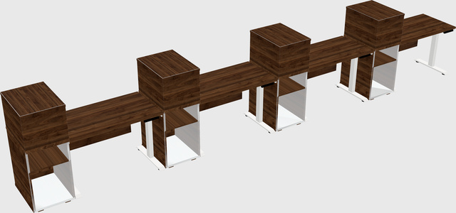 Single motor electric desk w/cabinet