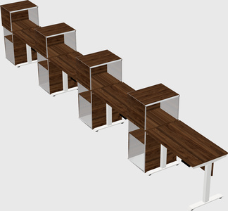 Single motor electric desk w/cabinet