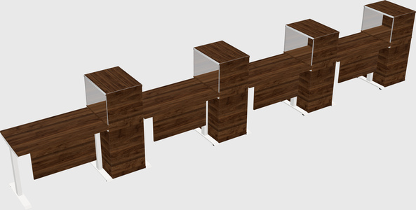 Single motor electric desk w/cabinet