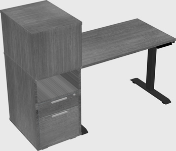 Single motor electric desk w/cabinet