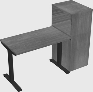 Single motor electric desk w/cabinet
