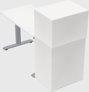 Single motor electric desk w/cabinet