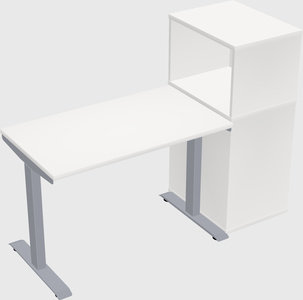 Single motor electric desk w/cabinet