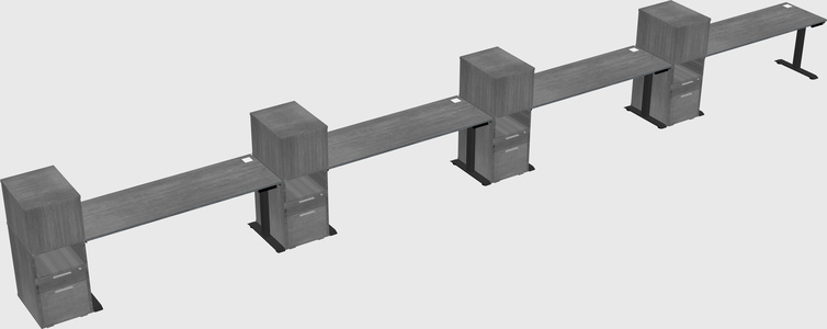 Single motor electric desk w/cabinet
