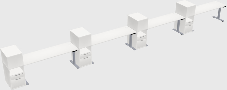 Single motor electric desk w/cabinet