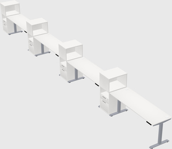 Single motor electric desk w/cabinet