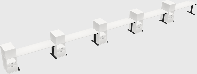 Single motor electric desk w/cabinet