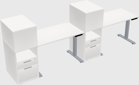 Single motor electric desk w/cabinet