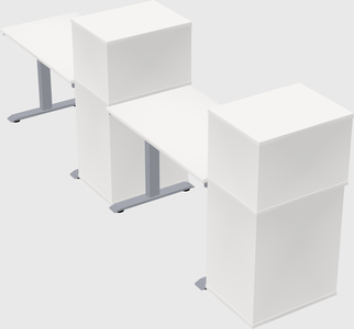 Single motor electric desk w/cabinet