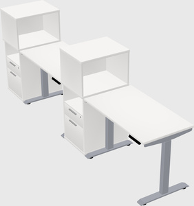 Single motor electric desk w/cabinet
