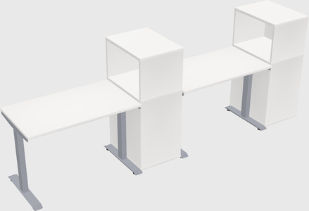 Single motor electric desk w/cabinet