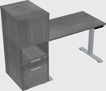Single motor electric desk w/cabinet
