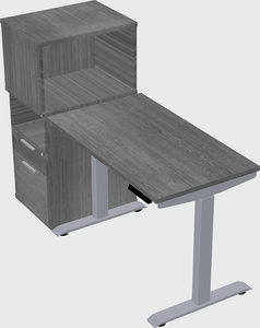 Single motor electric desk w/cabinet