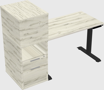 Single motor electric desk w/cabinet