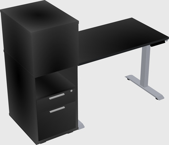 Single motor electric desk w/cabinet