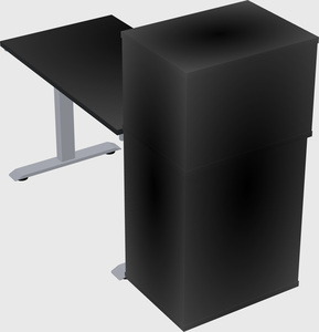 Single motor electric desk w/cabinet