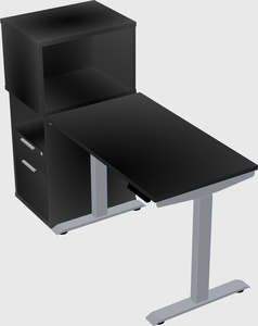 Single motor electric desk w/cabinet