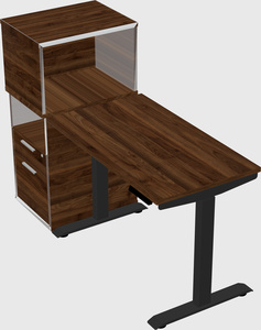 Single motor electric desk w/cabinet