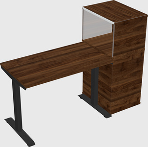 Single motor electric desk w/cabinet