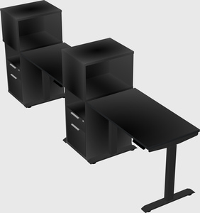 Single motor electric desk w/cabinet