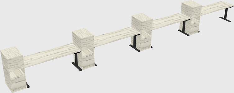 Single motor electric desk w/cabinet