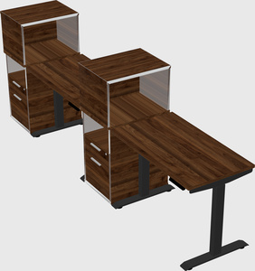 Single motor electric desk w/cabinet
